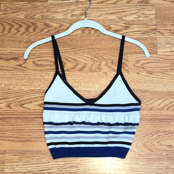 💙Cassie glitter stripe ruffle cami size small - Picture 2 of 5